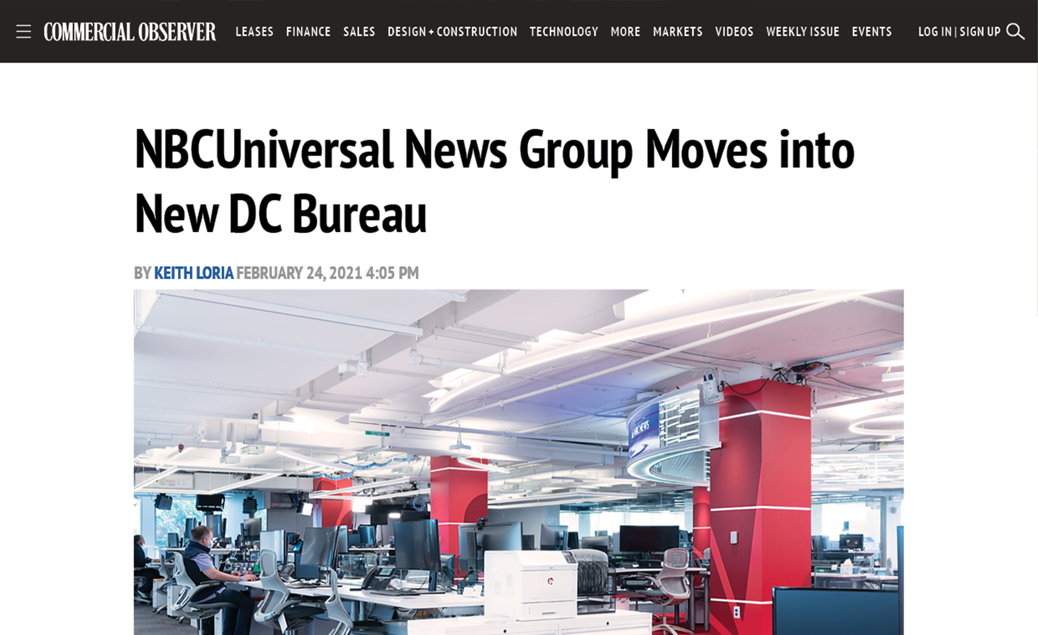 NBCUniversal News Group Moves into New DC Bureau | The Commercial Observer